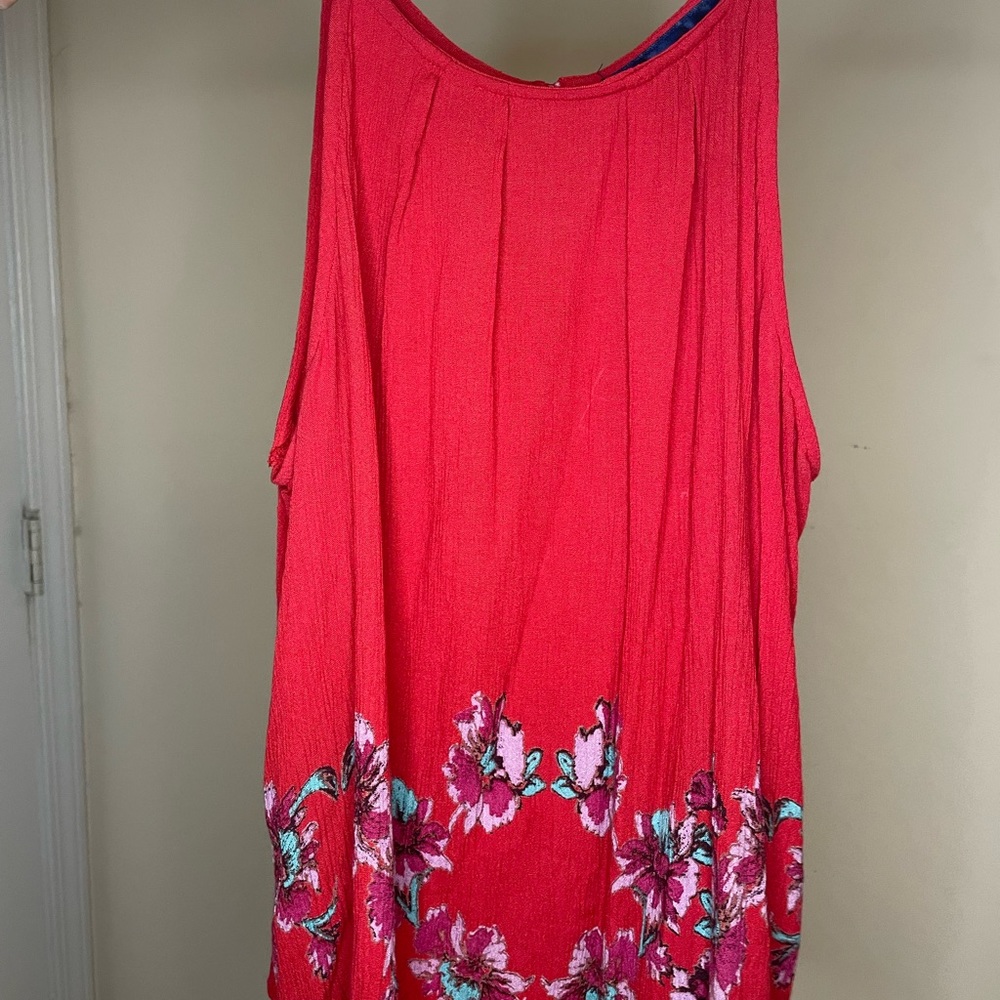 A bright red tank top